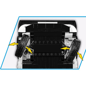 Cobi 24358 VW Golf I GTI Ansicht Unterboden bewegliche Vorderräder mit Lenkmechanismus aus Klemmbausteinen in der Executive Edition Sammlerversion