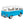Vollständig montiertes Cobi24362 VW T2b Bus Modell in Blau Weiß Rückansicht Heckbereich mit bedruckten Klemmbausteinen Vorhängen im Innenraum für Fans und Erwachsene zum Selberbauen mit offizieller VW-Lizenz