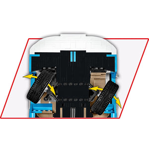 Cobi 24362 VW T2b Bus Unterseite bewegliche Vorderräder gesteuert durch Lenkrad Klemmbausteine Set zum Selberbauen für Erwachsene Displaymodell zum Ausstellen