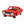 Gebautes Klemmbaustein-Modell eines Opel Rekord C Coupe in Rot von COBI mit der Setnummer 24345. Das Bild zeigt das fertige Modell ein einer Dreiviertelansicht von Vorne.