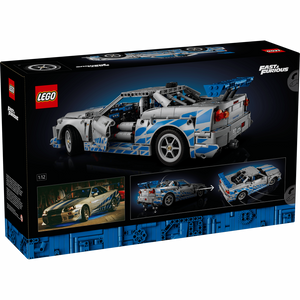 LEGO Technic 42210 Nissan Skyline GT-R R34 Verpackung Box Rückseite Fast & Furious Serie 1:12 Maßstab Skala Driftfunktion