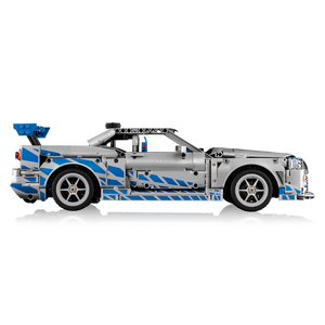 LEGO Technic 42210 Nissan Skyline GT-R R34 Seitenprofil Vitrinenmodell blaue Fast-and-Furious-Dekor