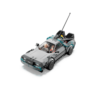 LEGO Speed Champions 77256 DeLorean Draufsicht Cockpit mit zwei Minifiguren und grauer Lackierung für Vitrine