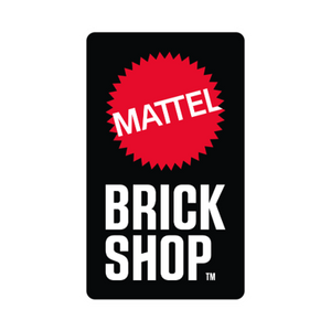 Schwarzes Mattel Brick Shop Logo