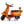 Reobrix 11036 Lambretta V200 Special Klemmbausteine Bausatz Orange Frontalansicht mit schwarzen Pedalen, Spiegeln und Gepäckkorb mit originaler Innocenti-Lizenz
