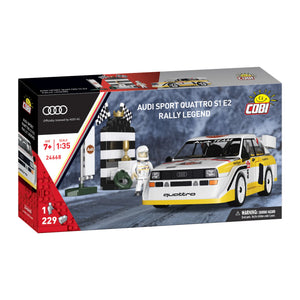 Cobi 24668 Audi Sport quattro S1 E2 Rally Legend (1985) in Weiß Gelb Box Vorderseite Maßstab 1:35